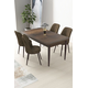 Hanah Home Set Trpezarijski sto i 4 stolice Nil, Braon