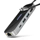 AXAGON HMC-6GLN, vozlišče USB 5Gb/s, 2x USB-A, USB-C, HDMI 4k/60Hz, RJ-45 GLAN, PD 100W, kabel USB-C 20cm
