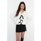 Trendyol Ecru Tie Detail Knitwear Sweater
