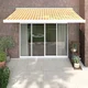 Tenda na uvlačenje žuto-bijela 3,5 x 2,5 m tkanina i aluminij