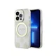 GUESS IML Glitter Peony Gold Maska za telefon iPhone 14 Pro, MagSafe, Providna