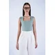 Trend Alacati Stili Ženska bluza bez rukava Alc-X13449, Brod izrez, Zelena