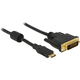 Delock HDMI / DVI priključni kabel [1x HDMI-vtič C Mini - 1x DVI-vtič 24+1pol.] 1 m črn Delock