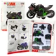 Motocikel za sestavljanje LEAN TOYS, kovinski, 1:14, zeleno-črn