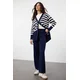 Trendyol Navy Blue Cardigan Trousers Knitwear Bottom-Top Set