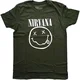 Nirvana White Happy Face Dark Green XL Majica