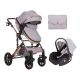 KikkaBoo Kolica Darling Light Grey premium set 2in1 sa autosedištem I-Size (KKB11249 SET)