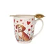 Duo Očarljiva porcelanasta skodelica z infuzerjem 360 ml - PES S SRČKI VALENTINOVO DARILO