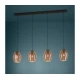 Eglo 390162 - Luster na sajli ESTANYS 4xE27/40W/230V braon