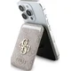 Guess 4G Kovinski Logotip MagSafe Denarnica za Karte z Stojalom Roza