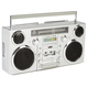 GPO Brooklyn /Ghetto Blaster/ Bluetooth/DAB+ prenosni CD boombox zvočnik s kasetofonom, srebrn