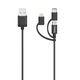 HAMA kabel 3-u-1 Micro-USB s adapterom za USB-C i Lightning, USB 2.0, 0,75 m
