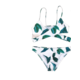 CUPSHE Ženski dvodelni kupaći D11 sa listovima beli