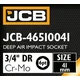JCB UDARNI NAVEZALEC 3/4 Cr-Mo 6-kotni 41mm VTIČNI KLJUČ