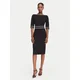 Rinascimento Cocktail obleka CFC0131086003 Črna Slim Fit