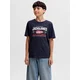 Jack & Jones Junior Majica marine / živo rdeča / bela