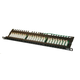 XtendLan Patch panel 19", 0,5U, 24 priključkov RJ-45, Cat6, črn, LSA