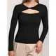 Sinsay - Rebrasta bluza - crno