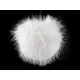 Kožuhovinasti pompom z zanko O11 cm - Off White (6 kosov)