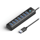 ORICO USB hub s 7 vhodi, usb 3.0, 1m PW7U-U3, črna