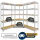 Ugaona polica 180x90x90x40cm + 2 police 180x75x40cm, 5x100kg galva