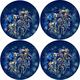 Bertoni Home Unisexs 4 Thick Round Table Pads Set Midnight Navy Blue