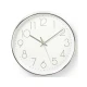Nedis CLWA015PC30SR - Zidni sat 1xAA beli/srebrni