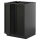 METOD Podni element s policama/2 vrata, Crnosiva/Lerhyttan crno bajcovano, 60x60 cm
