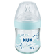 Staklena bočica NUK Nature Sense - Temperature control, Softer, 120 ml, plava