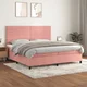 shumee Box spring postelja z vzmetnico roza 200x200 cm žamet