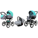 Babylux Margaret Exclusive Mint | 3v1 Kombinirani Voziček kompleti | Otroški voziček + Carrycot + Avtosedežem