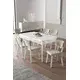 HANAH HOME Rasklopivi trpezarijski sto i stolice (7 delova) Exve White Cream