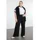 Trendyol Curve Black High Waist Wide Leg Plus Size Jeans
