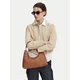 Calvin Klein Ročna torba Slouchy Leather Shoulder Bag LV04F3657G Svetlo rjava
