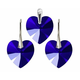 Naušnice i privjesak sa Swarovski kristalima Srce Majestic Blue 18mm – Srebro 925