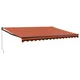 Vidaxl Zložljiva tenda oranžna in rjava 4x3 m blago in aluminij