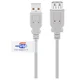 GOOBAY USB 2.0 (M)/USB 2.0 (Ž) Hi-Speed 5m beli podajševalni kabel