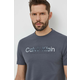 Pamučna majica Calvin Klein za muškarce, boja: siva, s tiskom