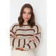 Trendyol Stone Crop Basic Striped Knitwear Sweater
