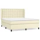 Vidaxl Box spring postelja z vzmetnico krem 180x200 cm umetno usnje