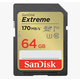 SANDISK SDXC 64GB EXTREME, 170/80 MB/s, UHS-1, C10, U3, V30