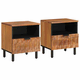 vidaXL Nočna omarica 2 pcs Rjava 40 x 33 x 46 cm Masiven les manga