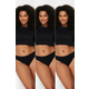 Trendyol Curve 3-Pack Black Plus Size Briefs