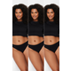 Trendyol Curve 3-Pack Black Plus Size Briefs
