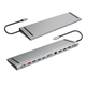 Priklopna postaja USB-C => Logilink 1xDisplayPort 2xHDMI 3xUSB3.0 1xUSB-C 1xUSB-C PD 100W 1xRJ45 čitalec kartic SD/microSD (UA0411)