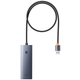 Baseus Hub UltraJoy Series Lite 4-Port 50cm (USB to USB3.0*4+Type-C5V) (szary)