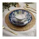 24-delni jedilni servis, modro-bela, iz porcelana