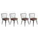 Hanah Home Set 4 trpezarijske stolice Yildiz Svetlobraon-Crni