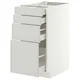 METOD / MAXIMERA Podni element 4 fronta/4 fioke, bela/Aspudden svetlosiva, 40x60 cm