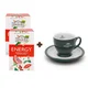 AHMAD TEA Zelena Šoljica sa tacnom, 190 ml + Čaj Energy, 20 kesica, 2 pakovanja